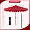 Polyester Solar LED Patio Umbrella 9.3ft with Tilt and Crank Handle